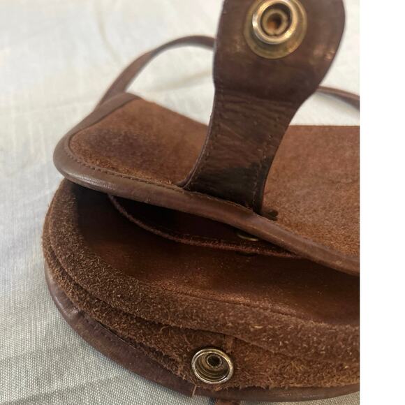 Brown Boho Western Cross Shoulder Saddle Purse Suede Leather - Picture 5 of 10